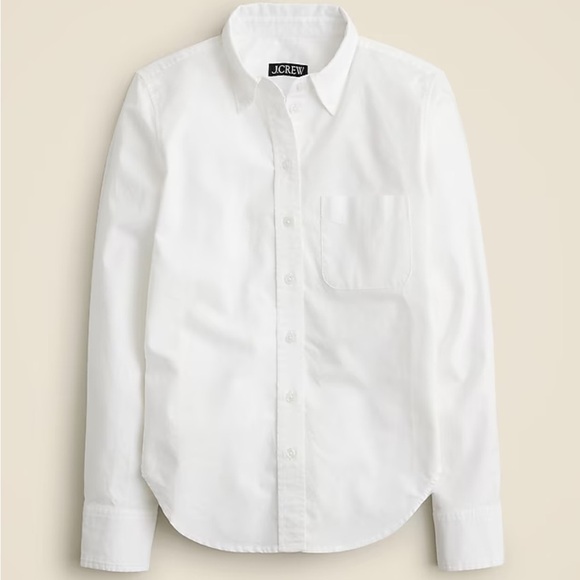 NWT! J. Crew Womens $89 Shrunken Button-up Shirt Cotton Oxford Size 2 #CD051 - Picture 1 of 7